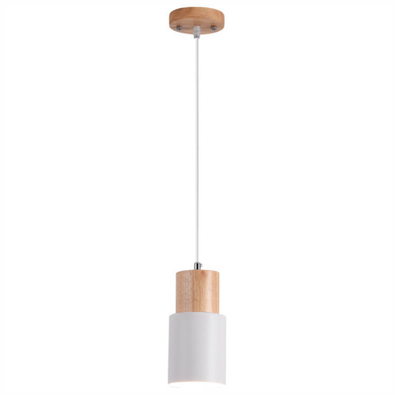 Metal and Wood Pendant Light, Modern Industrial Design