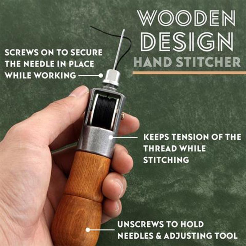 Leather Sewing Awl Kit with Dual Needles and Waxed Thread for Repairs