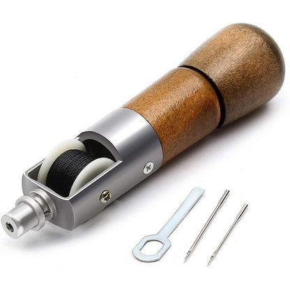 Leather Sewing Awl Kit with Dual Needles and Waxed Thread for Repairs