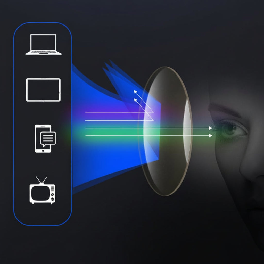 Progressive Reading Glasses with Blue Light Filter and Titanium Frame
