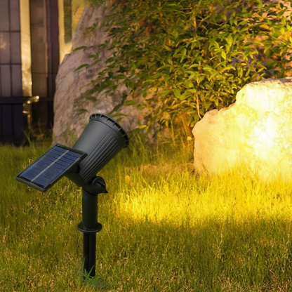 Solar LED Garden Spotlight with 9-Color Settings and 90-Degree Adjustable Head