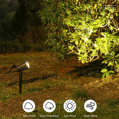 Solar Garden Spotlight  9-Color LED Adjustable Landscape Light - Detailed view