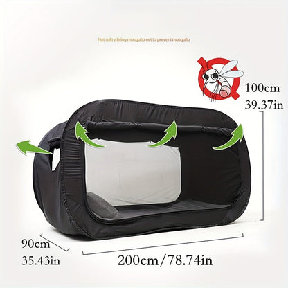 Portable Tent Bed with Full Zipper Closure and Water Repellent Polyester, Insect Protection