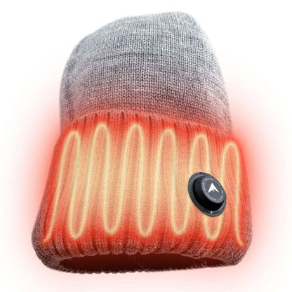 Rechargeable Heated Knit Beanie with Three Heat Settings and 6 Hour Runtime