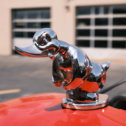 Chrome Duck Radiator Emblem with Integrated Mounting Pins