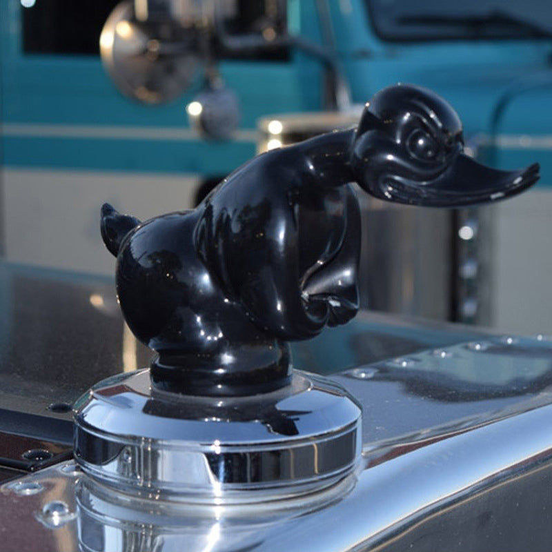 Chrome Duck Radiator Emblem with Integrated Mounting Pins