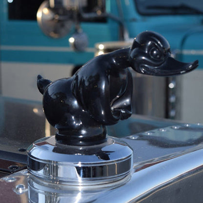 Chrome Duck Radiator Emblem with Integrated Mounting Pins