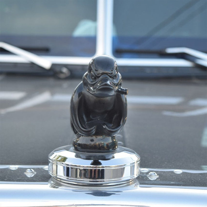 Chrome Duck Radiator Emblem with Integrated Mounting Pins