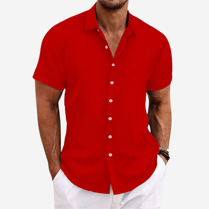 Breathable Linen Cotton Shirt with Open Stitch Closure and Regular Fit