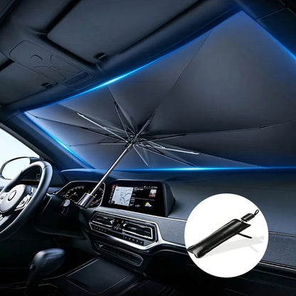 Umbrella Fold Windshield Sunshade 55x31 Inch with Reflective Heat Blocking for Cars and SUVs