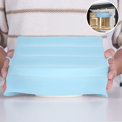 Collapsible Microwave Cover with Magnetic Ceiling Attachment and Steam Vents
