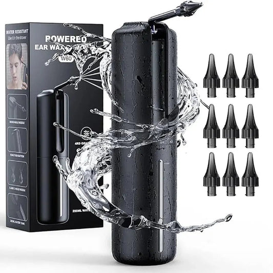 Ear Cleaning System with Triple Jet Water Stream and Adjustable Pressure, Rechargeable