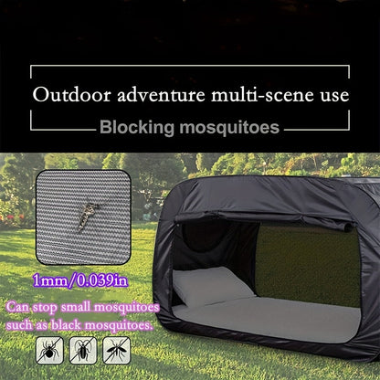 Portable Tent Bed with Full Zipper Closure and Water Repellent Polyester, Insect Protection