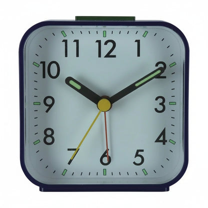 Silent Alarm Clock with Night Light and Snooze Function, Analog Display