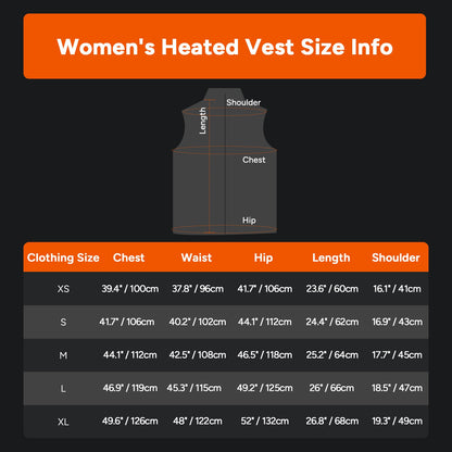 Women's Core Heated Vest with Six Heat Zones and Three Temperature Levels
