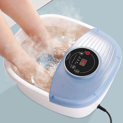 Heated Foot Bath with Massage Rollers and Bubble Function, Vibration Mode