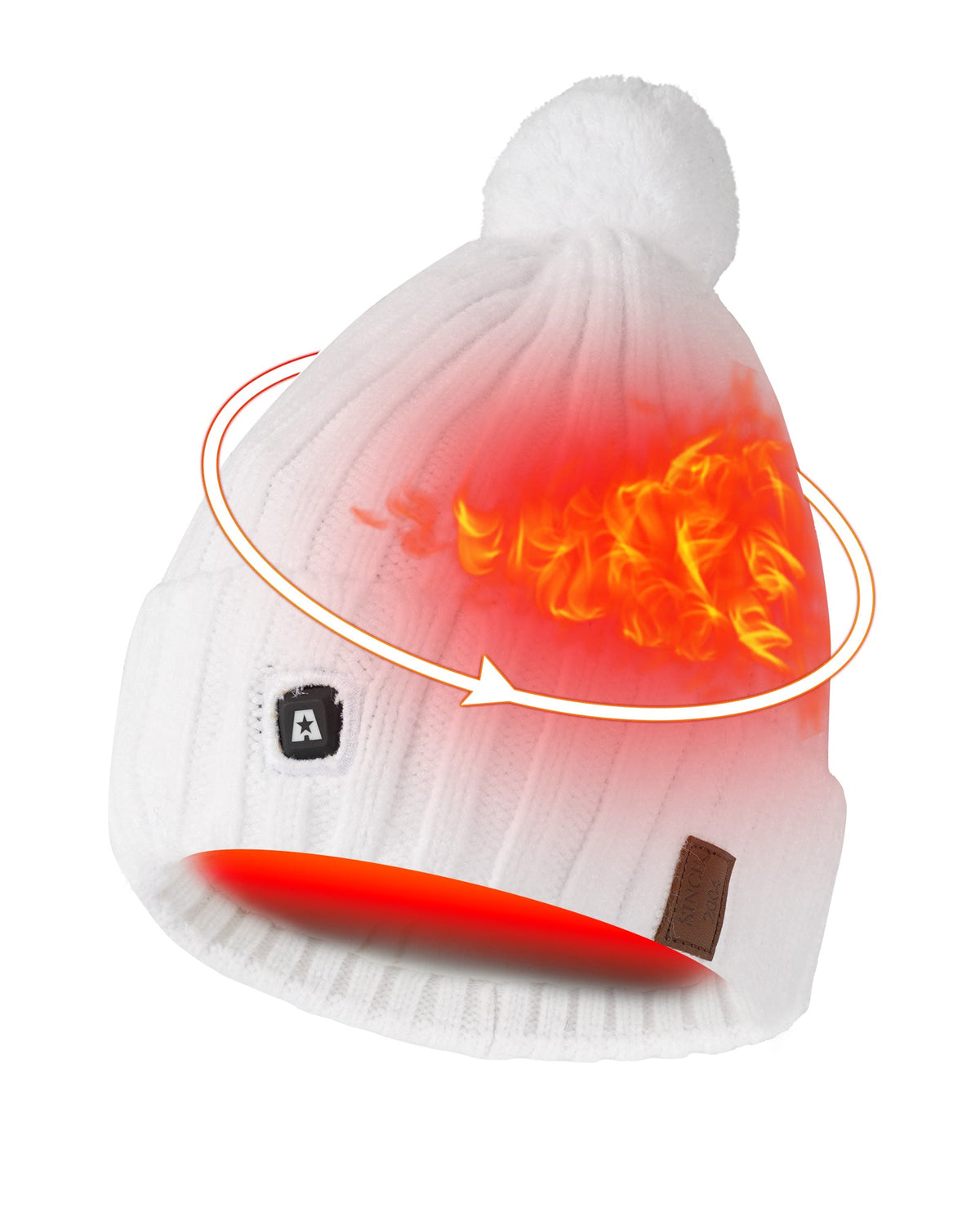 Heated Beanie with Carbon Fiber Panels and Three Temperature Settings for Winter