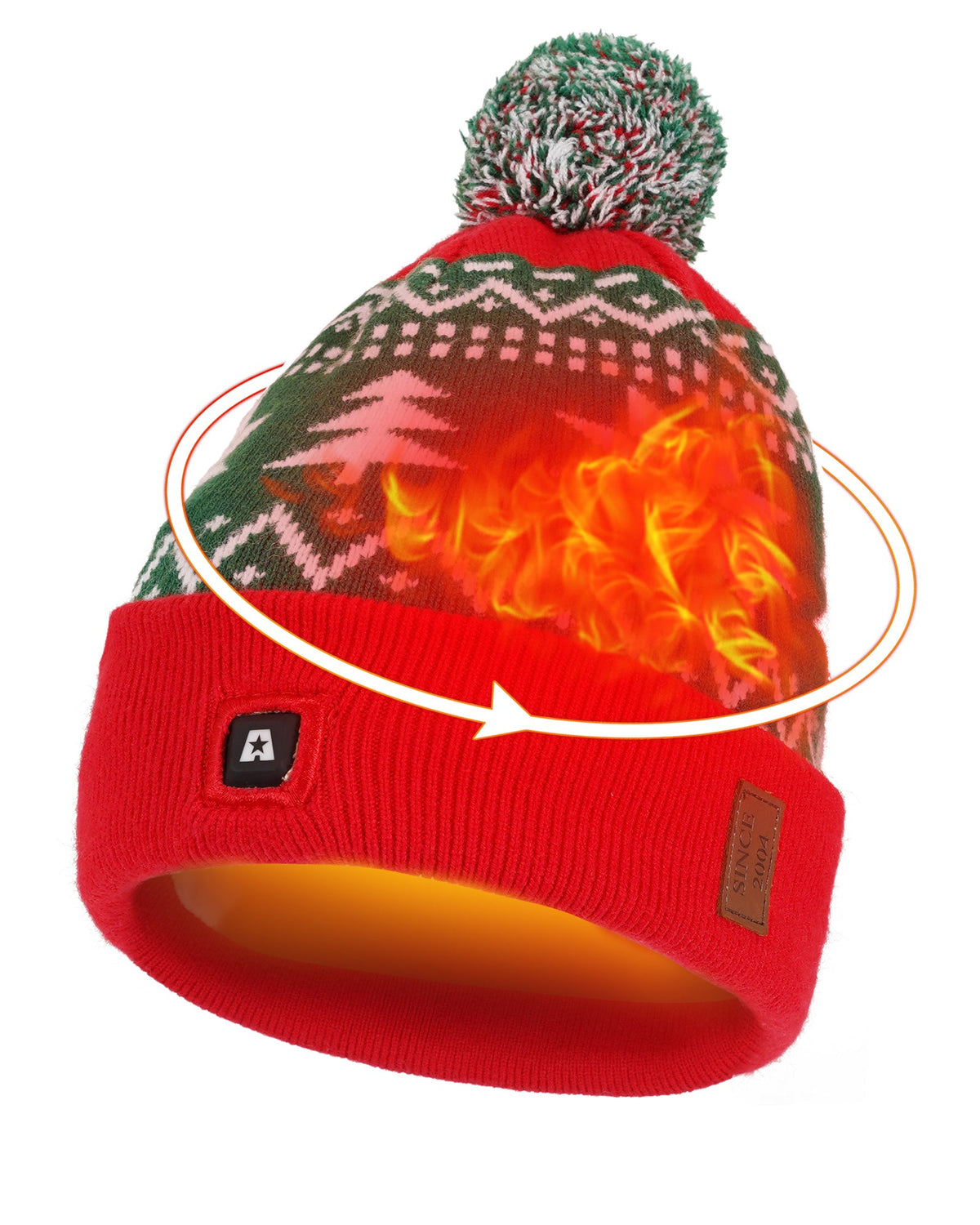 Battery Powered Heated Winter Beanie with 2 Ear Warming Pads and 3 Temperature Levels for Cold Days