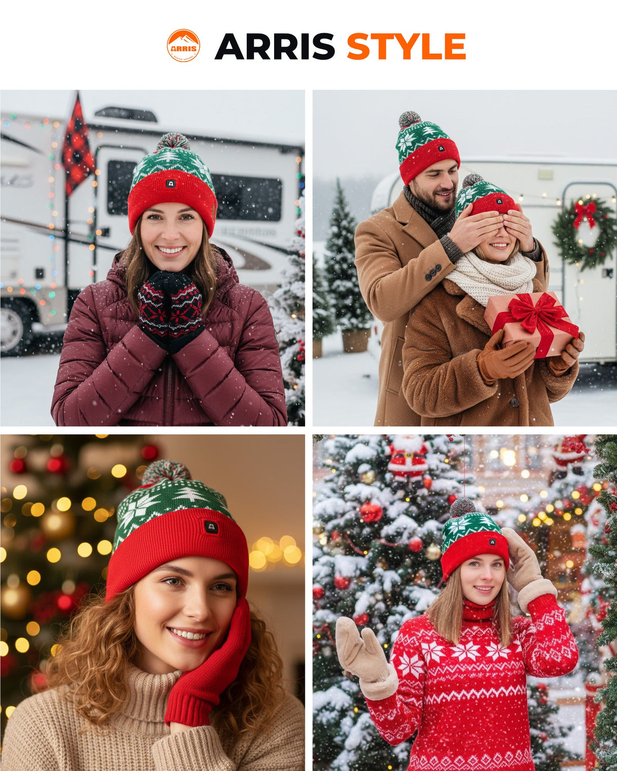 Battery Powered Heated Winter Beanie with 2 Ear Warming Pads and 3 Temperature Levels for Cold Days
