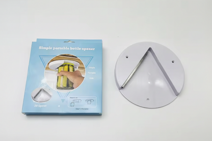 Under Cabinet Jar Opener with V-Shaped Grip and Mounting Hardware