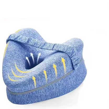 Knee Pillow with Memory Foam and Elastic Strap, Hollow Center Ventilation
