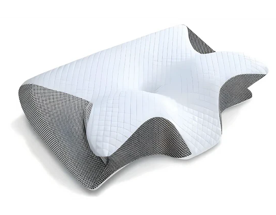 Memory Foam Neck Pillow with Butterfly Contour Design and Cervical Support, Washable Rayon Cover