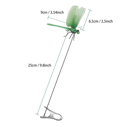 Realistic Dragonfly Clip with Metal Clasp and Wing Shimmer for Mosquito Deterrent