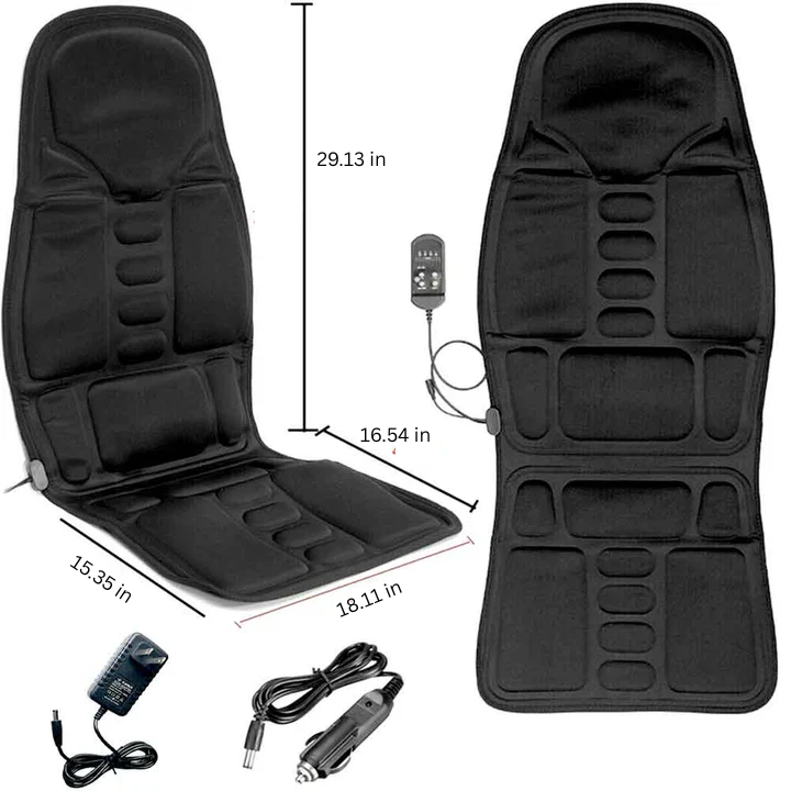 Vibrating Seat Pad with Heat Function and Memory Foam for Cars and Home