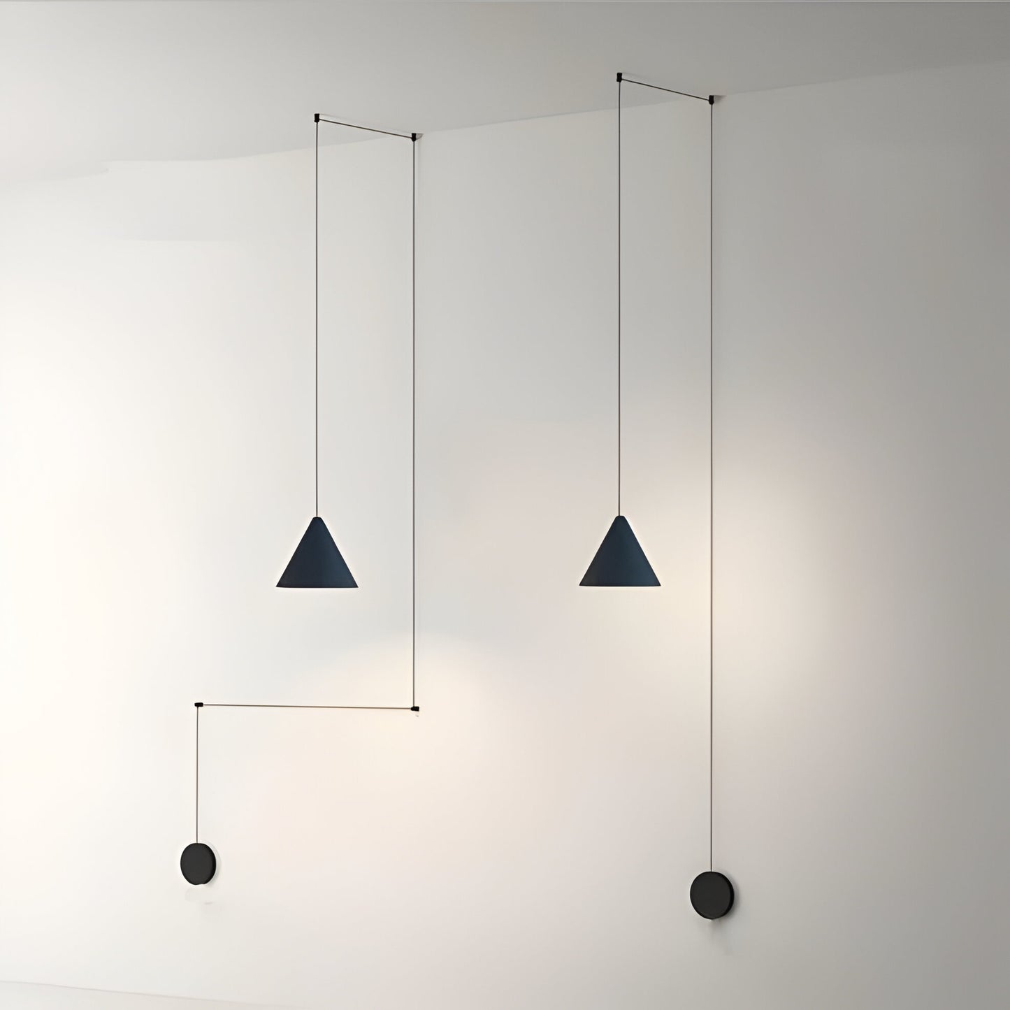 Modern Black Pendant Lamp, Minimalist Metal Hanging Light