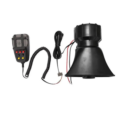 12V 80W 135dB 7-Tone Car Warning Siren Horn Mic PA Speaker System Auto Security Alarm Warning Amplifier Hooter Compact Design for Car Use allveramart