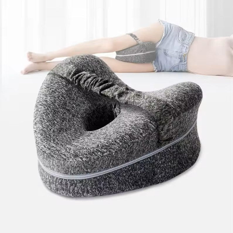 Knee Pillow with Memory Foam and Elastic Strap, Hollow Center Ventilation