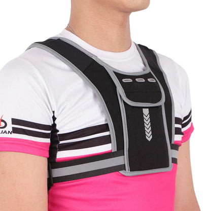 Reflective Chest Vest with Phone Pocket and Water Bottle Holder