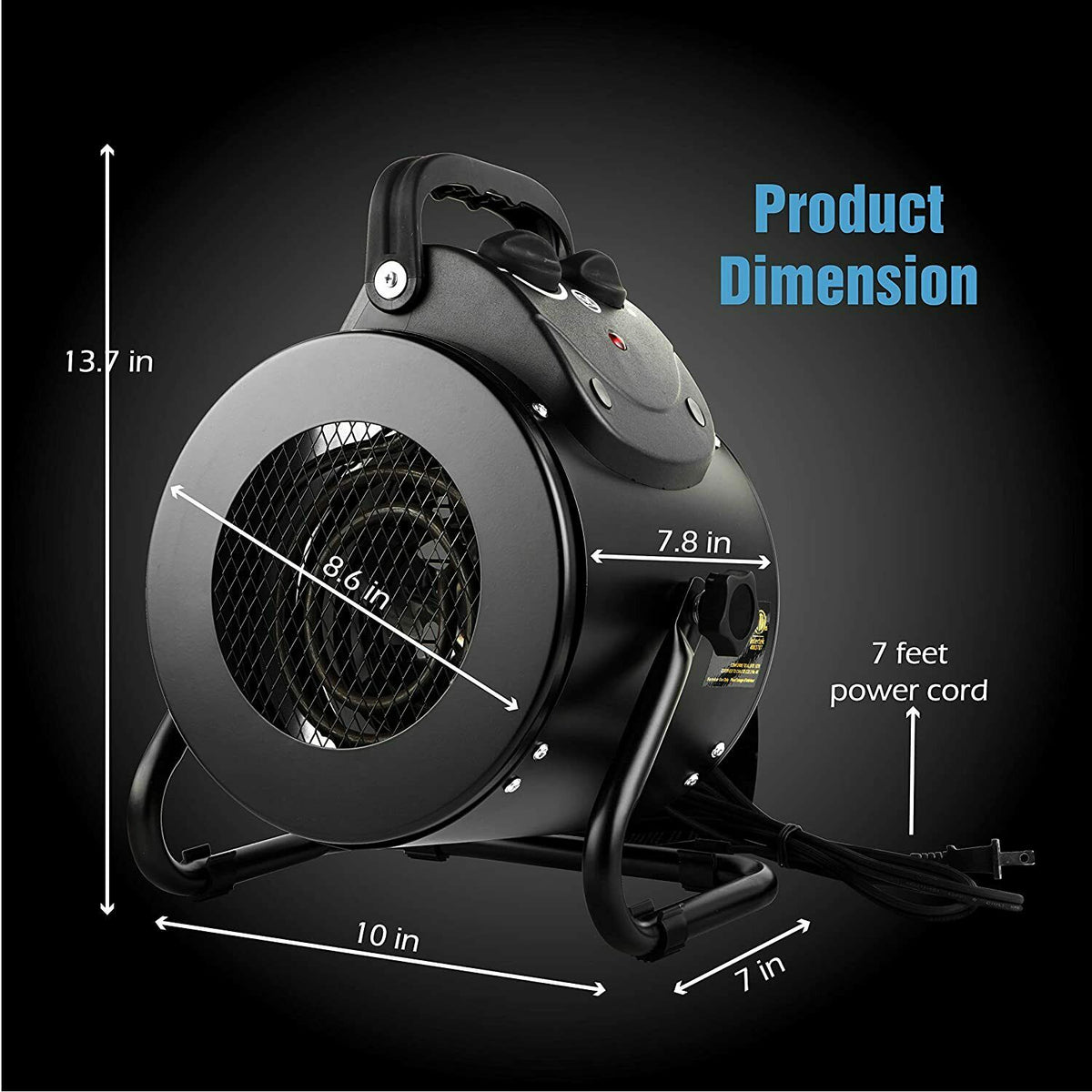 Electric Greenhouse Heater with Forced Air Fan and Analog Temperature Control