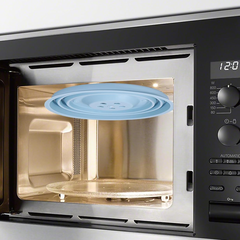 Collapsible Microwave Cover with Magnetic Ceiling Attachment and Steam Vents