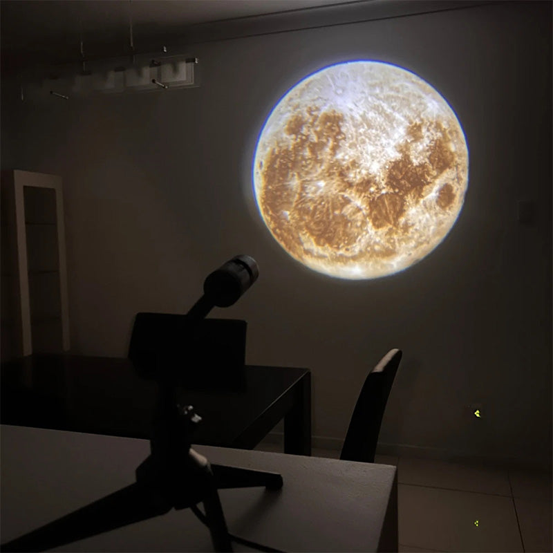 Celestial Projection LED Lamp with Flexible Neck and Dual Films