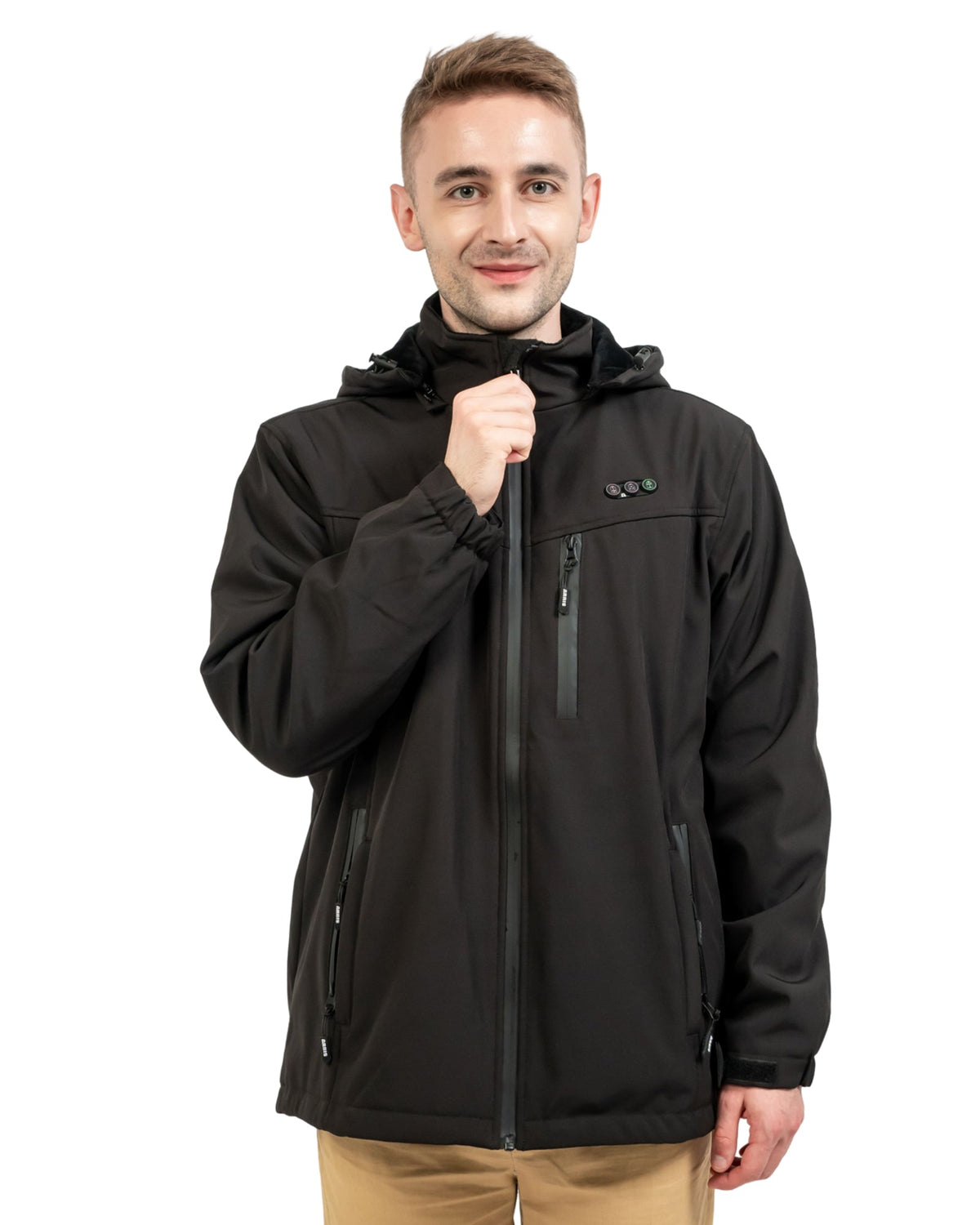 the warm coat has multi pockets