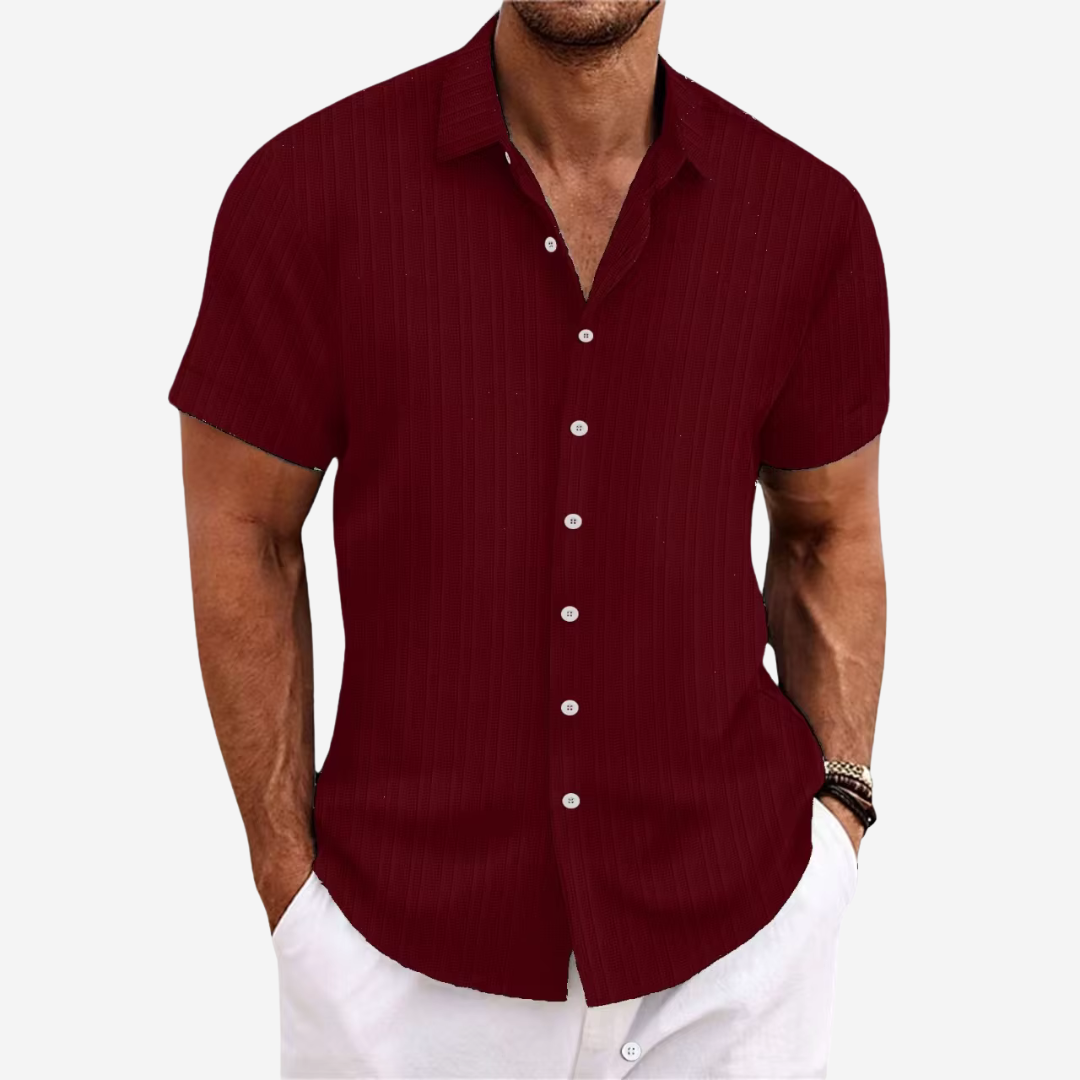Breathable Linen Cotton Shirt with Open Stitch Closure and Regular Fit