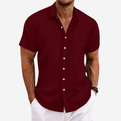 Breathable Linen Cotton Shirt with Open Stitch Closure and Regular Fit