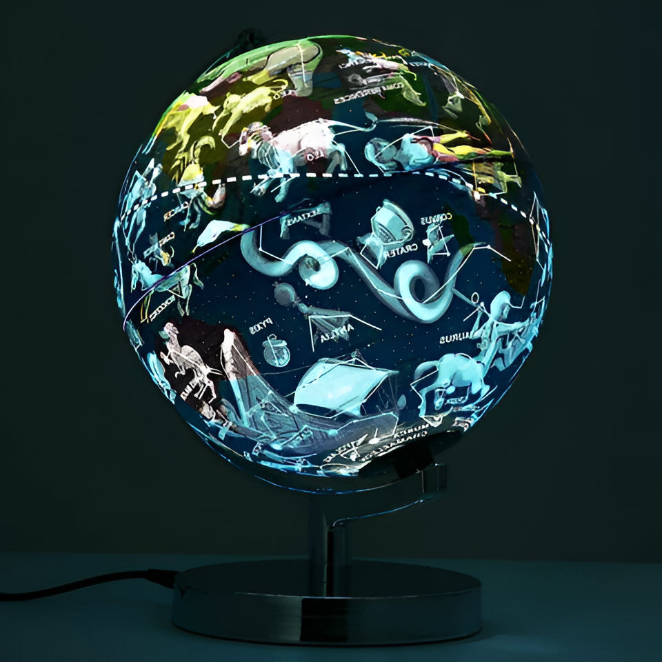 Levitating World Globe Night Light with 12 Constellation Views and Touch Switch Control