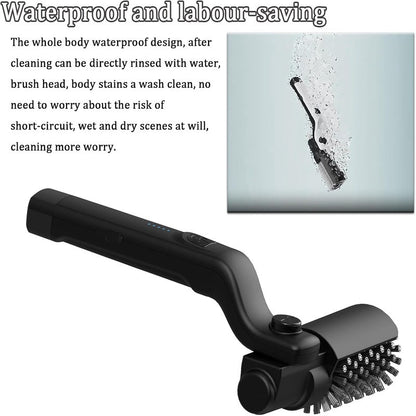 Electric BBQ Grill Brush with Rotating Bristles and Rechargeable Battery, Includes 2 Replacement Heads