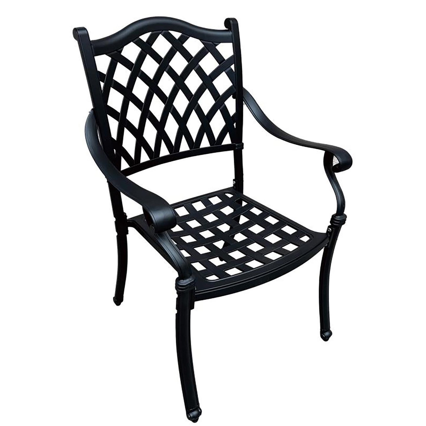 Elana 3-Piece Patio Dining Set for 2, Cast Aluminium Table and 2 Chairs - Black