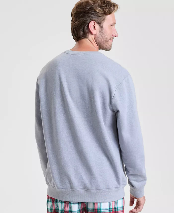 Extra Length Merry Plaid Sweatshirt That Covers the Hips with Soft Stretch