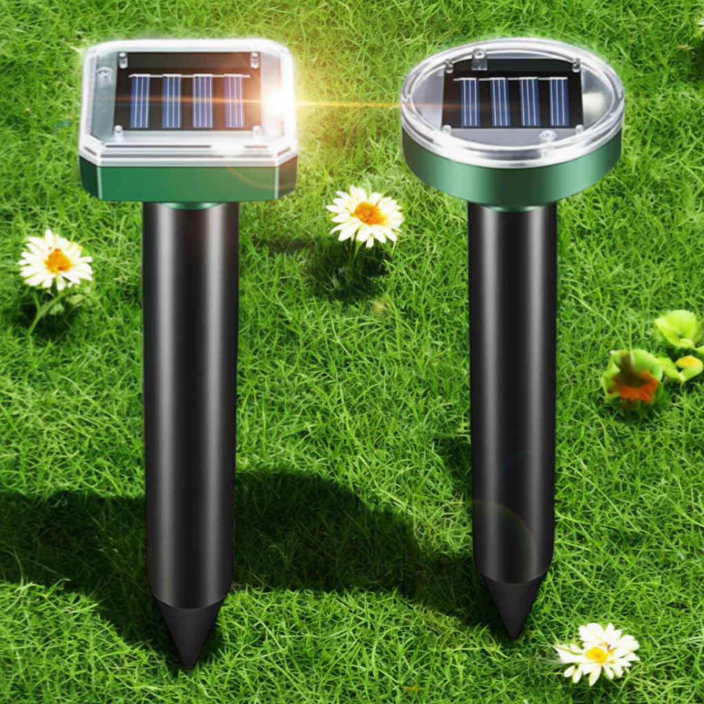 Solar Ultrasonic Rodent Repellent with Variable Frequency Sound and IP65 Waterproof Rating