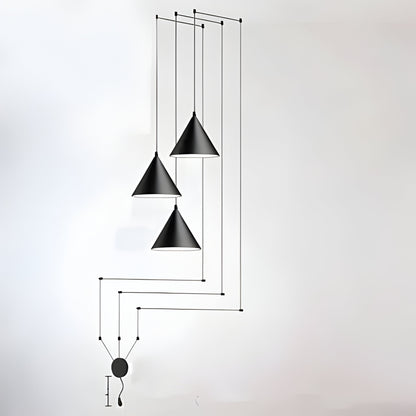 Modern Black Pendant Lamp, Minimalist Metal Hanging Light