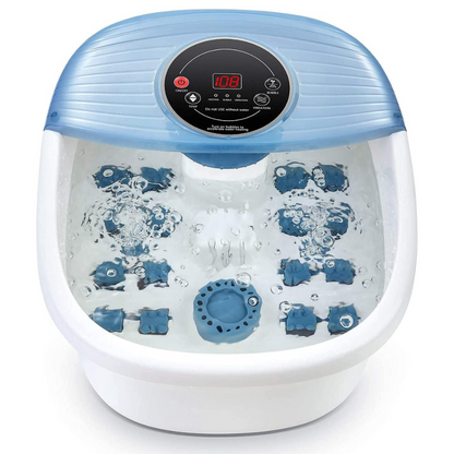 Heated Foot Bath with Massage Rollers and Bubble Function, Vibration Mode