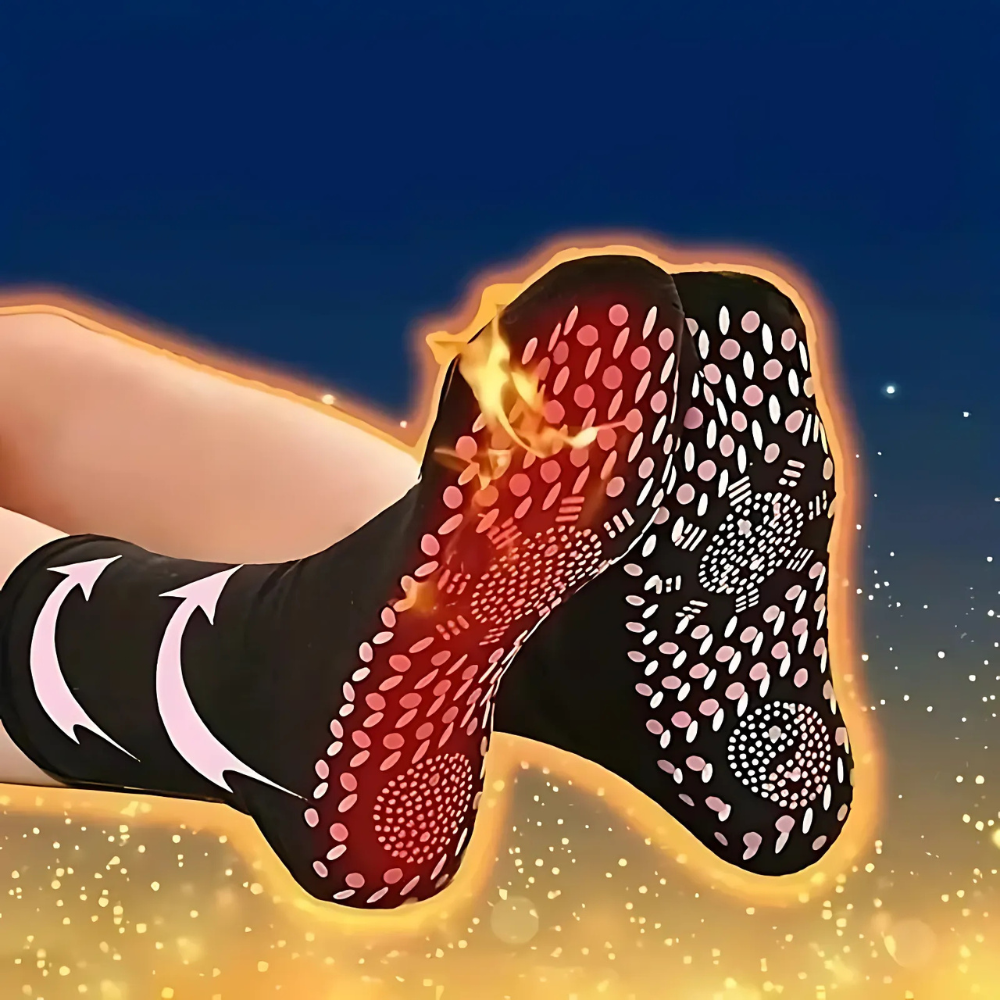Heated Socks with Removable Rechargeable Battery Packs, Adjustable Heat Levels and a Breathable Stretch Knit