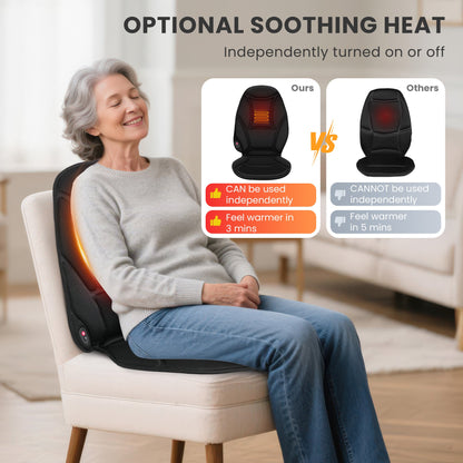 Vibrating Massage Cushion with Dual Zone Heat and 5 Motors for Home Office Car