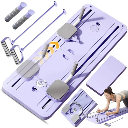 Portable Folding Balance Board with Resistance Bands for Home Pilates Training