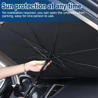 Umbrella Fold Windshield Sunshade 55x31 Inch with Reflective Heat Blocking for Cars and SUVs