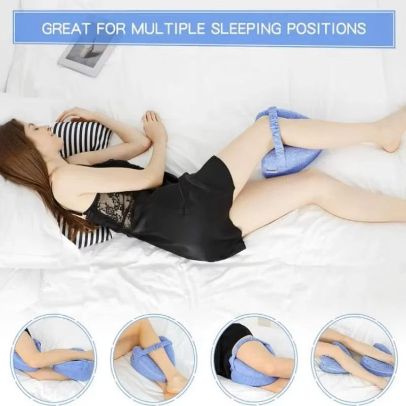 Knee Pillow with Memory Foam and Elastic Strap, Hollow Center Ventilation